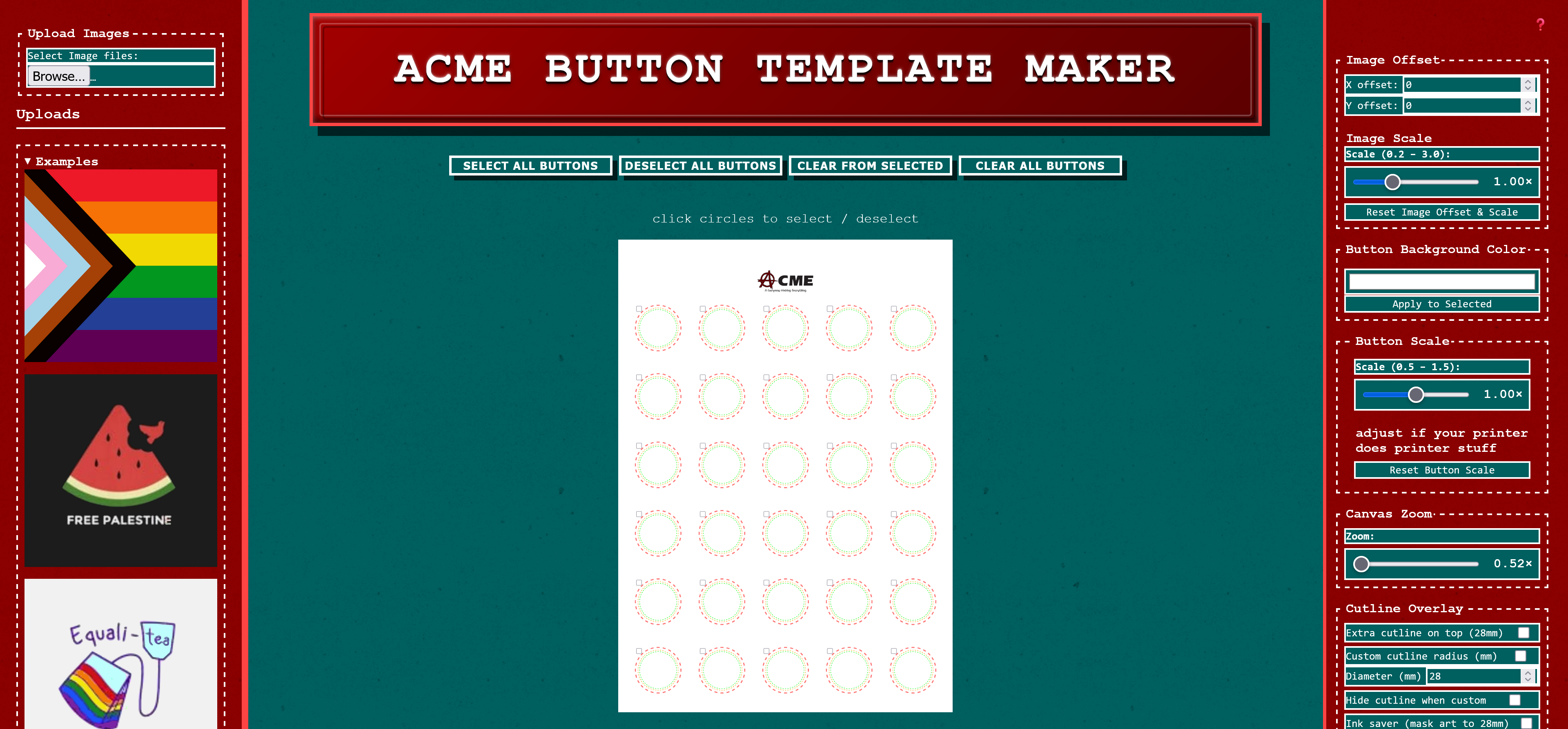 Button Template Maker preview